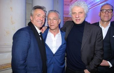 Hannes Jaenicke Klaus Johannes Behrendt und Udo Wachtveitl im Museum fuer Kommunikation Leipziger-stock-foto