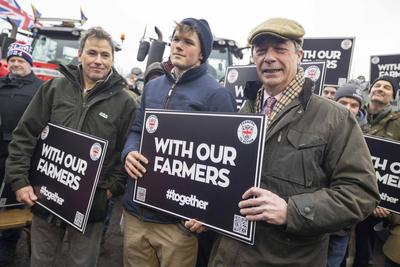 Nigel Farage attends Farmers Protest-stock-photo