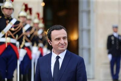 Le Premier ministre de la Republique du Kosovo Albin Kurti au Palais de L Elysee NEWS: Macron recoit Kurti - Paris - 23/-stock-foto