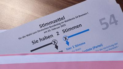 Bundestagswahl 2025, Stimmzettel und Wahlschein-stock-photo