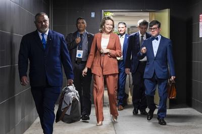 Queen Mathilde In  Costa Rica With Unicef-stock-photo
