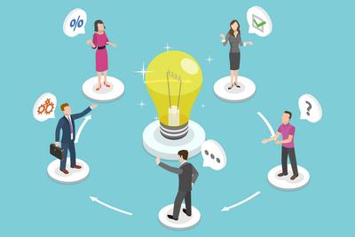 3D Isometric Flat konzeptionelle Illustration der kollektiven Zusammenarbeit, Partnerschaft und Kollaboration<br>3D Isometric Flat Conceptual Illustration of Collective Cooperation, Partnership and Collaboration-stock-photo