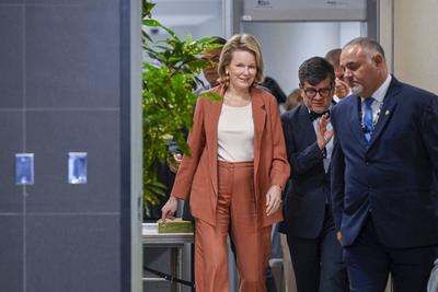 Queen Mathilde In  Costa Rica With Unicef-stock-photo