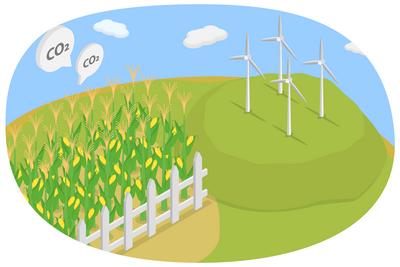 3D Isometrische flache konzeptionelle Illustration von Mais Pflanzen Feld f?r Biodiesel, alternative Kraftstoffquelle<br-stock-photo