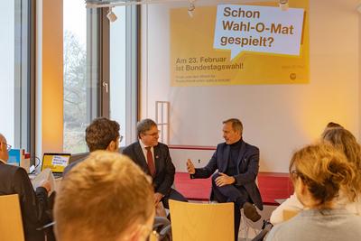 Pr?sentation der Werbekampagne Wahl-O-Mat in Bonn - 10.02.2025-stock-foto