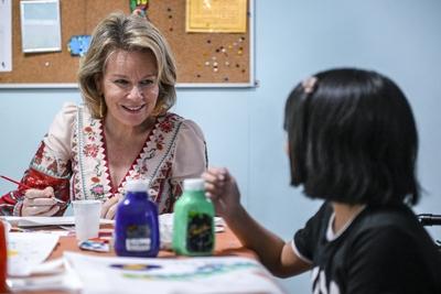 Queen Mathilde In  Costa Rica With Unicef-stock-foto