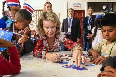 Queen Mathilde In  Costa Rica With Unicef-stock-foto