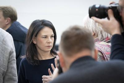 B?ndnis 90/Die Gr?nen, Bundestag, Annalena Baerbock, Bundesministerin-stock-foto
