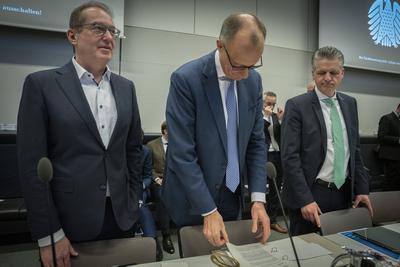 CDU/CSU, Friedrich Merz, Alexander Dobrindt-stock-photo