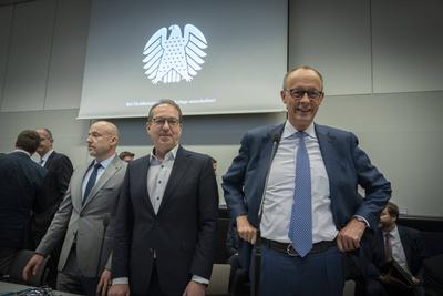 CDU/CSU, Friedrich Merz, Alexander Dobrindt-stock-photo