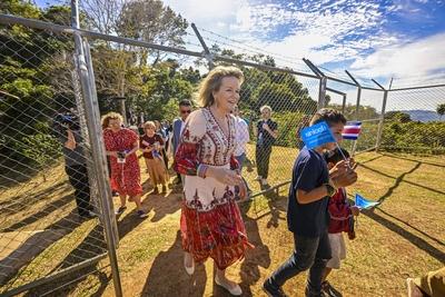Queen Mathilde In  Costa Rica With Unicef-stock-foto