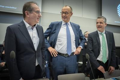 CDU/CSU, Friedrich Merz, Alexander Dobrindt-stock-photo