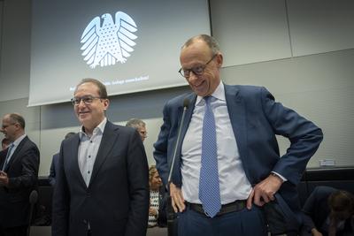 CDU/CSU, Friedrich Merz, Alexander Dobrindt-stock-photo