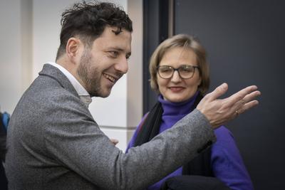 B?ndnis 90/Die Gr?nen, Bundestag,  Felix Banaszak, Franziska Brantner-stock-foto