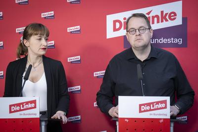 Gruppe, Die Linke, Heidi Reichinnek, S?ren Pellmann-stock-photo
