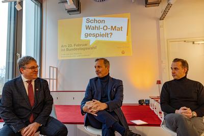 Pr?sentation der Werbekampagne Wahl-O-Mat in Bonn - 10.02.2025-stock-foto