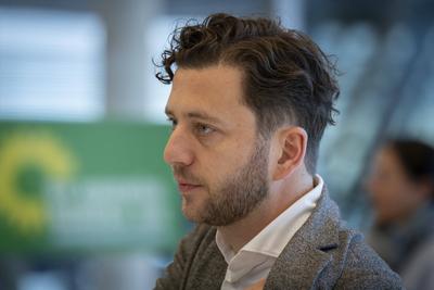 B?ndnis 90/Die Gr?nen, Bundestag,  Felix Banaszak, Parteichef-stock-foto