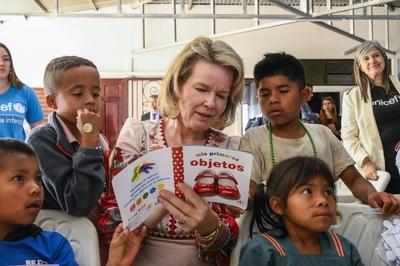 Queen Mathilde In  Costa Rica With Unicef-stock-foto