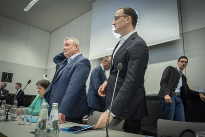CDU/CSU, Hermann Gr?he, Jens Spahn-stock-foto