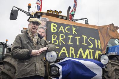 Nigel Farage attends Farmers Protest-stock-photo