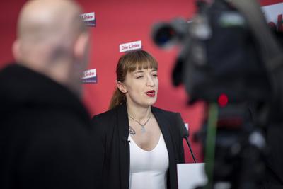 Gruppe, Die Linke, Heidi Reichinnek-stock-photo