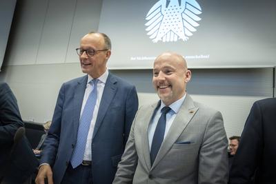 CDU/CSU, Friedrich Merz, Alexander Dobrindt-stock-photo