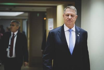  European Summit March 2024 - 21/03/2024 - Belgium / Brussels / Brussels - Klaus Werner Iohannis. Heads of state round-stock-foto