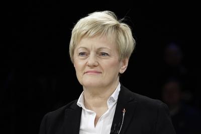 Renate K?nast (B 90/Die Gr?nen), Bundestagsabgeordnete, Deutschland, Berlin, ZDF, Polit-Talk Maybrit Illner Thema: Ansc-stock-foto
