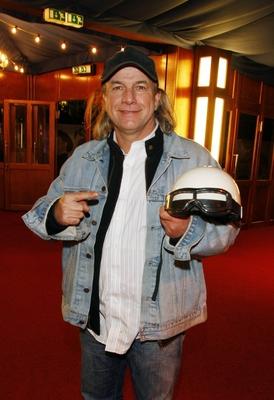 Premiere Gustav Peter Woehler Band Pepe Danquart mit Helm bei der Premiere von Gustav Peter Woerhler Band Get Back im TI-stock-photo