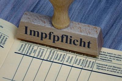 Impfausweis und Stempel Impfausweis und Stempel, 11.05.2019, Borkwalde, Brandenburg, Auf einem Impfausweis steht ein St-stock-photo