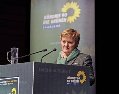 Das B?ndnis 90 Die Gr?nen feiert seinen Politischen Aschermittwoch am Mittwoch (05.03.2014) in der Stadthalle Dillingen-stock-foto