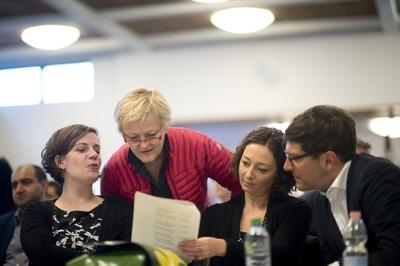 Parteitag Berliner Gruenen, Koalitionsvertrag DEU, Deutschland, Germany, Berlin, 03.12.2016 Friederike Schwebler, Renat-stock-photo