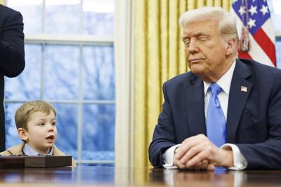 US President Trump Meets with Elon Musk in Oval Office-stock-photo