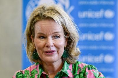 Queen Mathilde In  Costa Rica With Unicef-stock-photo