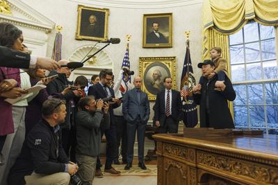 US President Trump Meets with Elon Musk in Oval Office-stock-photo