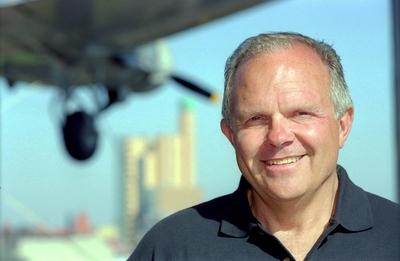 Pilot Steve Fossett USA anl?sslich eines Pressetermins in Berlin-stock-foto
