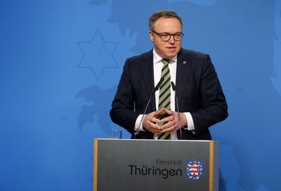 Regierungsmedienkonferenz Th?ringen-stock-foto