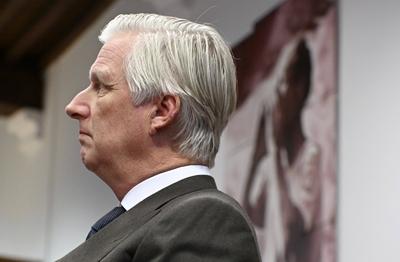 King Philippe Visits The Hannah Arendt Institute-stock-photo