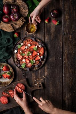 fruchtig,sommerlich,tomatensalat,salat *** fruity,summer,tomato salad,fruities,summers,tomato salads 539-fik-stock-foto