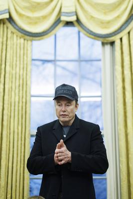 US President Trump Meets with Elon Musk in Oval Office-stock-photo