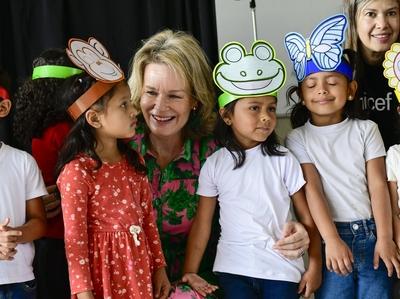 Queen Mathilde In  Costa Rica With Unicef-stock-photo