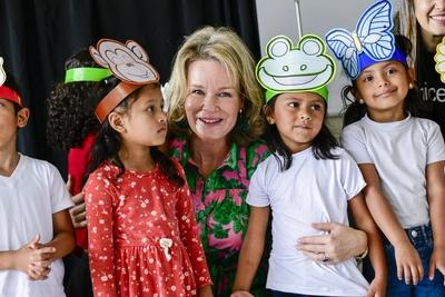 Queen Mathilde In  Costa Rica With Unicef-stock-photo