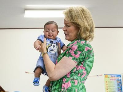 Queen Mathilde In  Costa Rica With Unicef-stock-photo