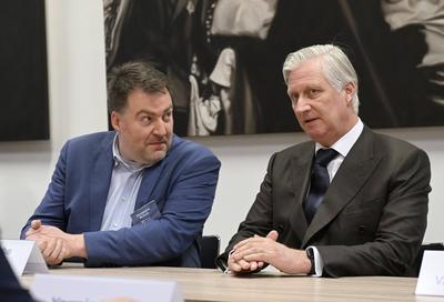 King Philippe Visits The Hannah Arendt Institute-stock-foto