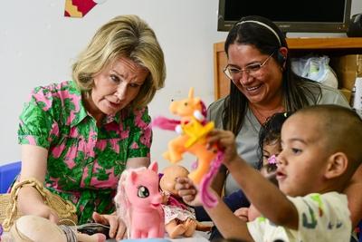 Queen Mathilde In  Costa Rica With Unicef-stock-photo