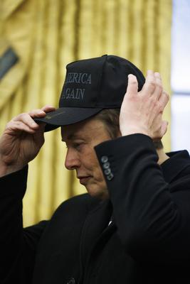 US President Trump Meets with Elon Musk in Oval Office-stock-photo