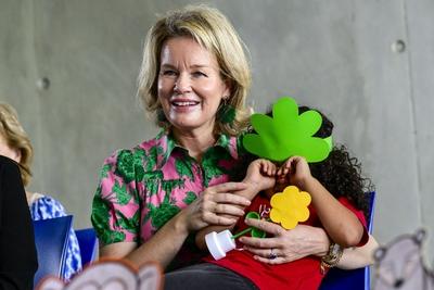 Queen Mathilde In  Costa Rica With Unicef-stock-photo