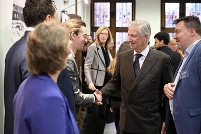 King Philippe Visits The Hannah Arendt Institute-stock-foto