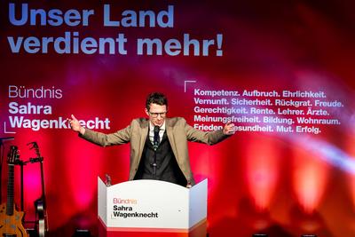 11.02.2025, GER, News / Politik, BSW Buendnis Sahra Wagenknecht Wahlkampftour ?Sahra kommt! - Unser Land verdient mehr.? zur Bundestagswahl 2025-stock-photo