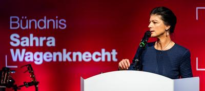 11.02.2025, GER, News / Politik, BSW Buendnis Sahra Wagenknecht Wahlkampftour ?Sahra kommt! - Unser Land verdient mehr.? zur Bundestagswahl 2025-stock-foto